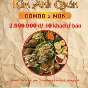 Ẩm thực Kim Anh Quán – Thưởng thức Combo 5 món chỉ 2.500.000đ/10 khách