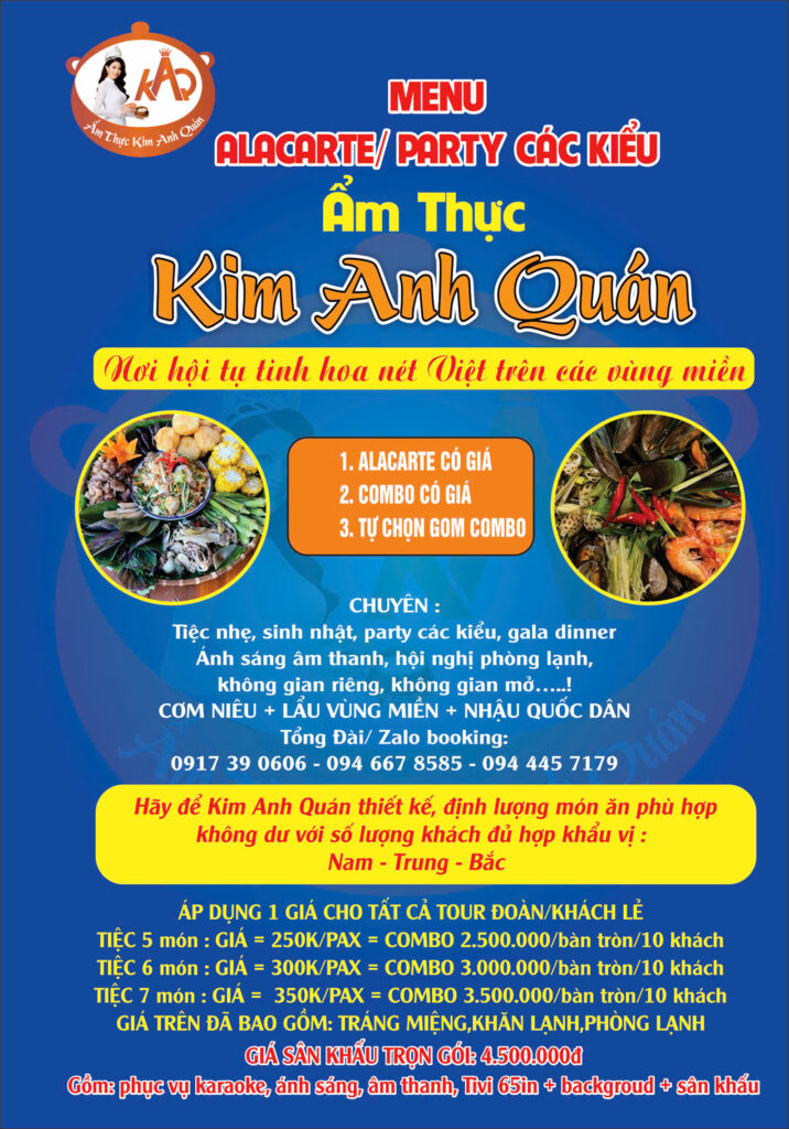 Ẩm Thực Kim Anh Quán – Không Gian Tiệc & Cơm Niêu Phan Thiết Chuẩn Vị Việt Cho Mọi Dịp