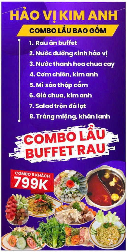 Combo Lẩu Buffet Rau Kim Anh – Sự lựa chọn hoàn hảo cho bữa ăn quây quần